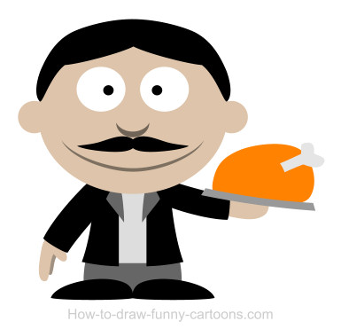 385x371 drawing a waiter cartoon - Waiter Drawing
