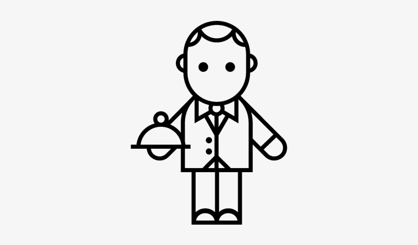 820x481 elegant waiter vector - Waiter Drawing