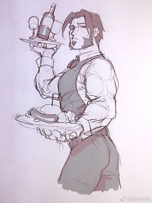 500x666 overwatch fans are drawing mccree as a waiter thanks to the new event - Waiter Drawing