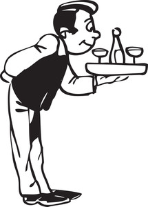 215x300 waiter serving tray of food illustration royalty free stock image - Waiter Drawing