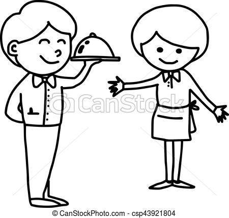 450x428 collection of free waitress clipart hand sales clipart - Waiter Drawing