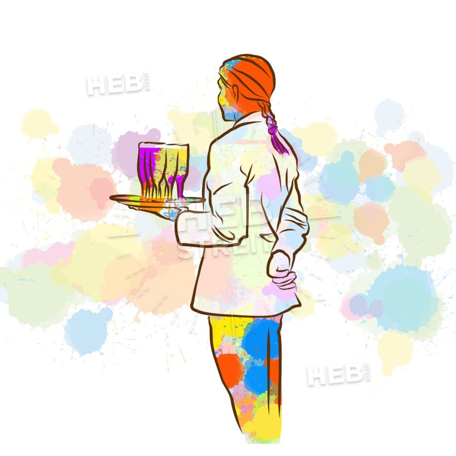 900x900 colorful waitress sketch hebstreits sketches - Waitress Drawing