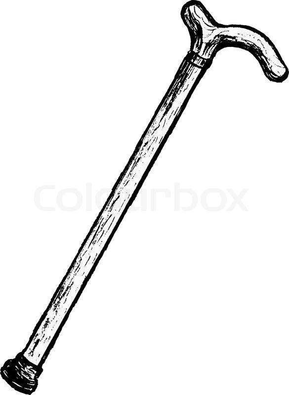 585x800 walking stick, vector image stock vector colourbox - Walking Cane Drawing