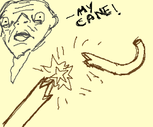 300x250 a broken walking cane drawing - Walking Cane Drawing