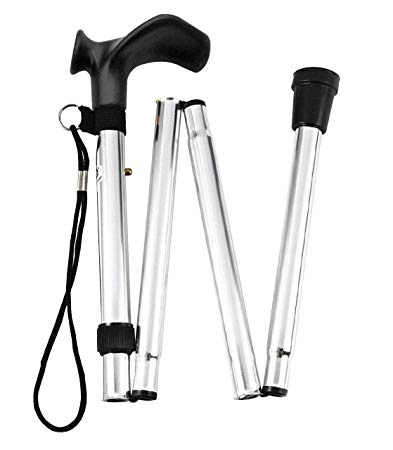 393x450 ergonomic folding walking stick in silver - Walking Cane Drawing