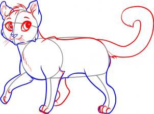 302x224 how to draw a cat walking tips and tricks - Walking Cat Drawing