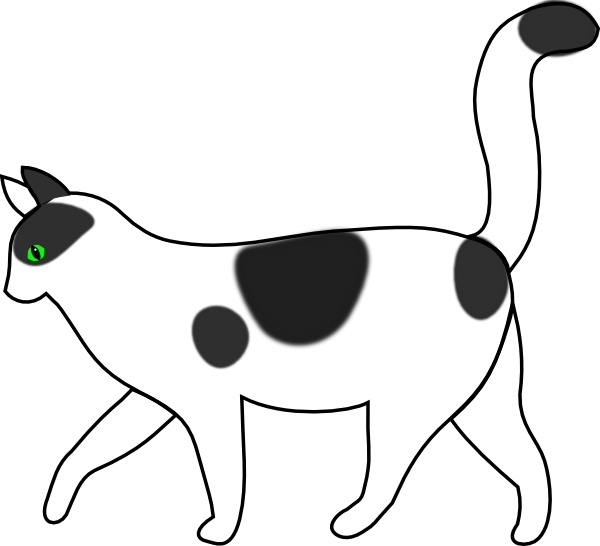 600x546 white cat walking clip art free vector in open office drawing - Walking Cat Drawing