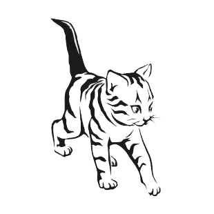 310x310 cat walking cats decals, decal sticker - Walking Cat Drawing