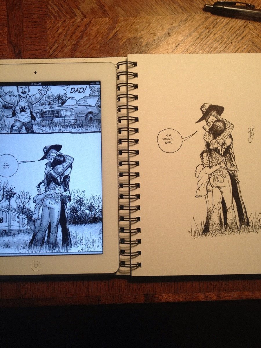 900x1200 my drawing of the reunion in the walking dead thewalkingdead - Walking Dead Drawings