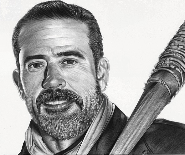 591x495 negan walking dead print on storenvy - Walking Dead Drawings
