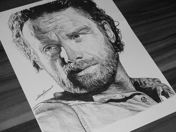 600x450 Rick Grimes - Walking Dead Drawings