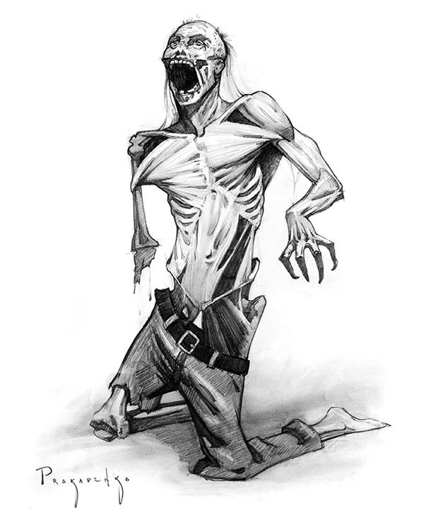 600x725 drawing the walking dead - Walking Dead Drawings