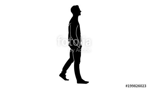 500x300 drawing silhouette man walking stock image and royalty free - Walking Drawing