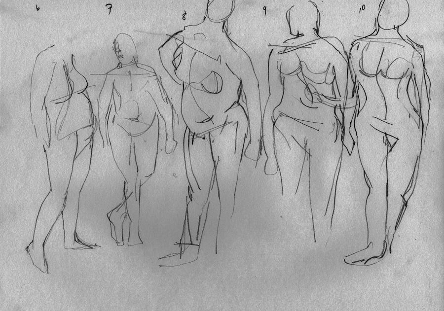 900x631 Girl Walking Drawing - Walking Figure Drawing
