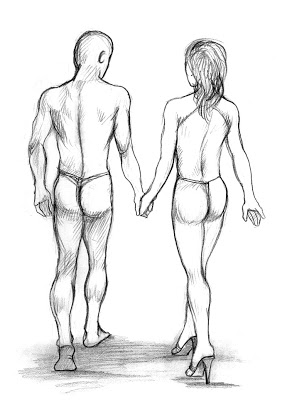 287x400 Art - Walking Figure Drawing