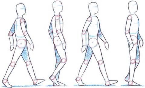 480x291 Th Art Related Actions In Animation - Walking Figure Drawing