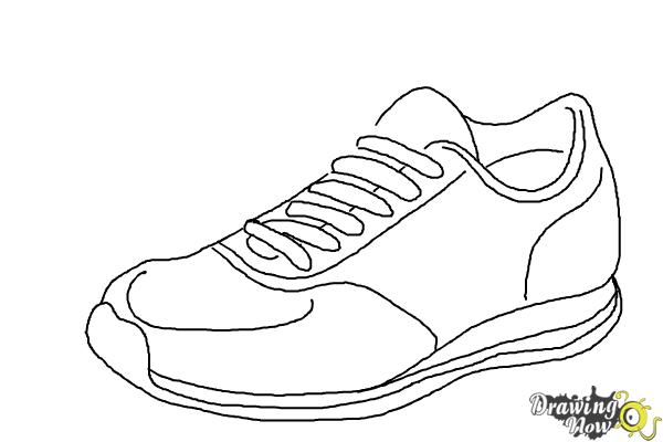 600x400 How To Draw Running Shoes - Walking Shoes Drawing