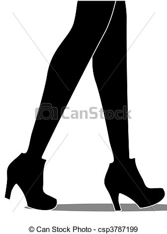 336x470 Two Women Walking Legs In The Fall Shoes Illustration - Walking Shoes Drawing