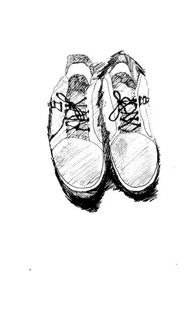 375x644 Old Shoes Drawing - Walking Shoes Drawing