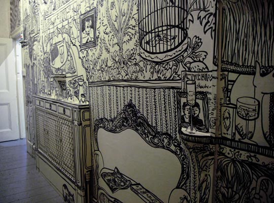 540x400 Beautiful Wall Drawings With Black Marker - Wall Drawing