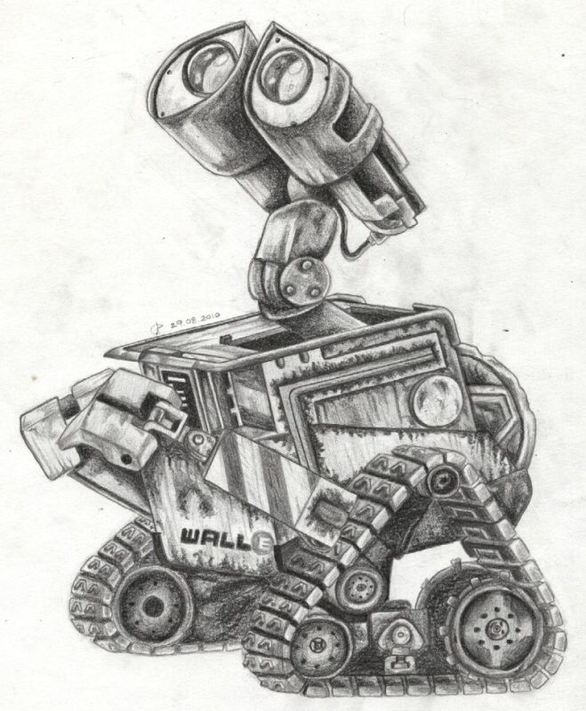 659x800 cutest wall e drawing ever! challenging but worth it art - Wall E Drawing