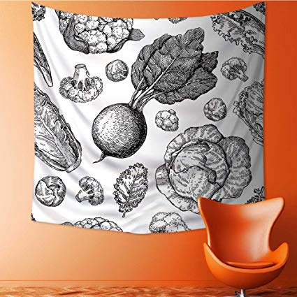 425x425 muyindo tapestry wall hanging decor vegetable drawing - Wall Hanging Drawing