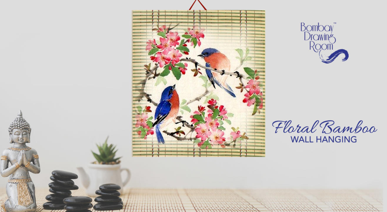 1316x723 book tickets to floral bamboo wall hanging painting party - Wall Hanging Drawing