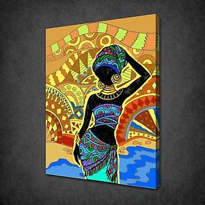 300x300 Drawing Of African Woman Abstract Canvas Print Picture Wall - Wall Hanging Drawing