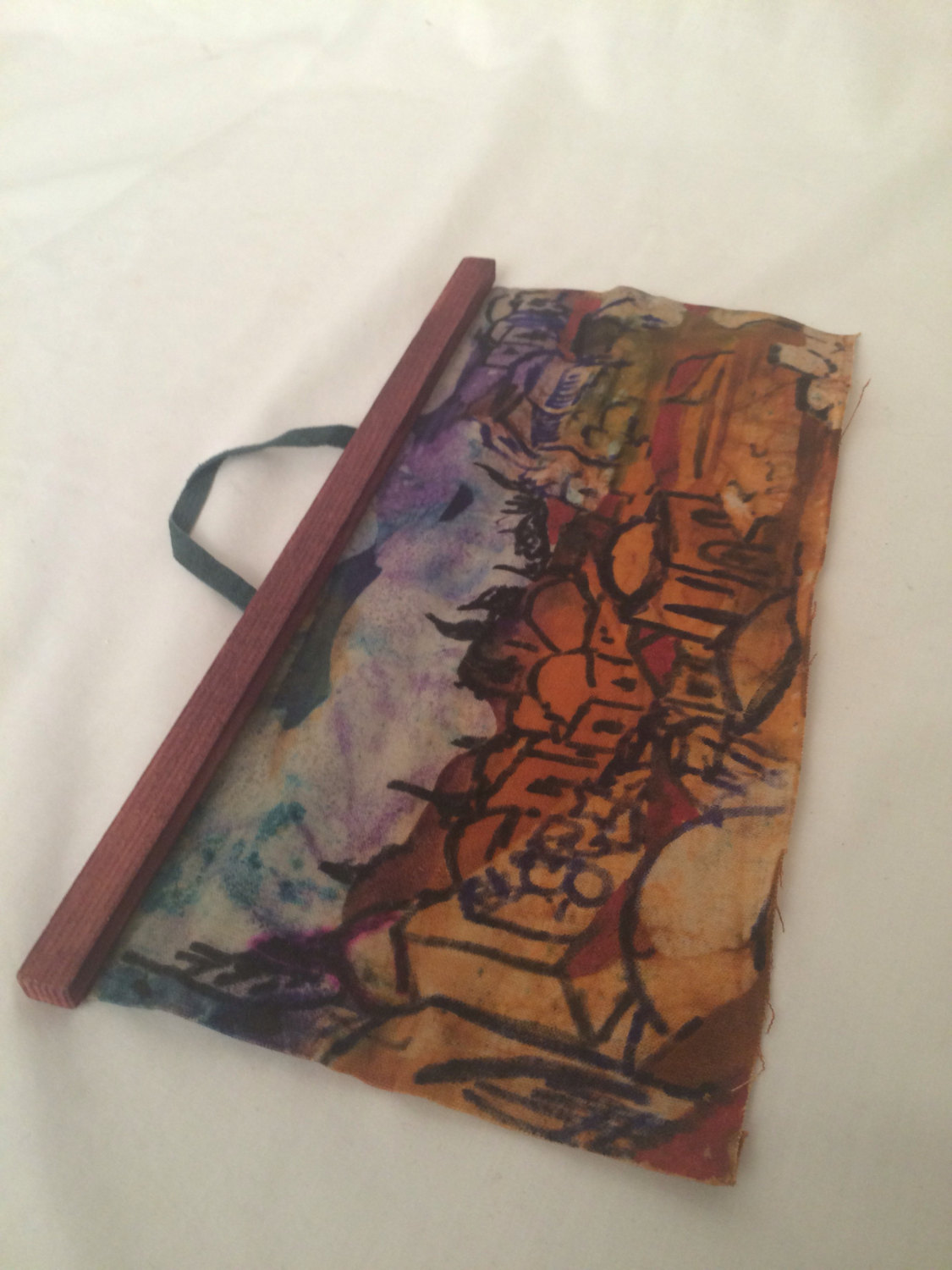 1125x1500 vintage batik wall hanging of jerusalem mid century - Wall Hanging Drawing