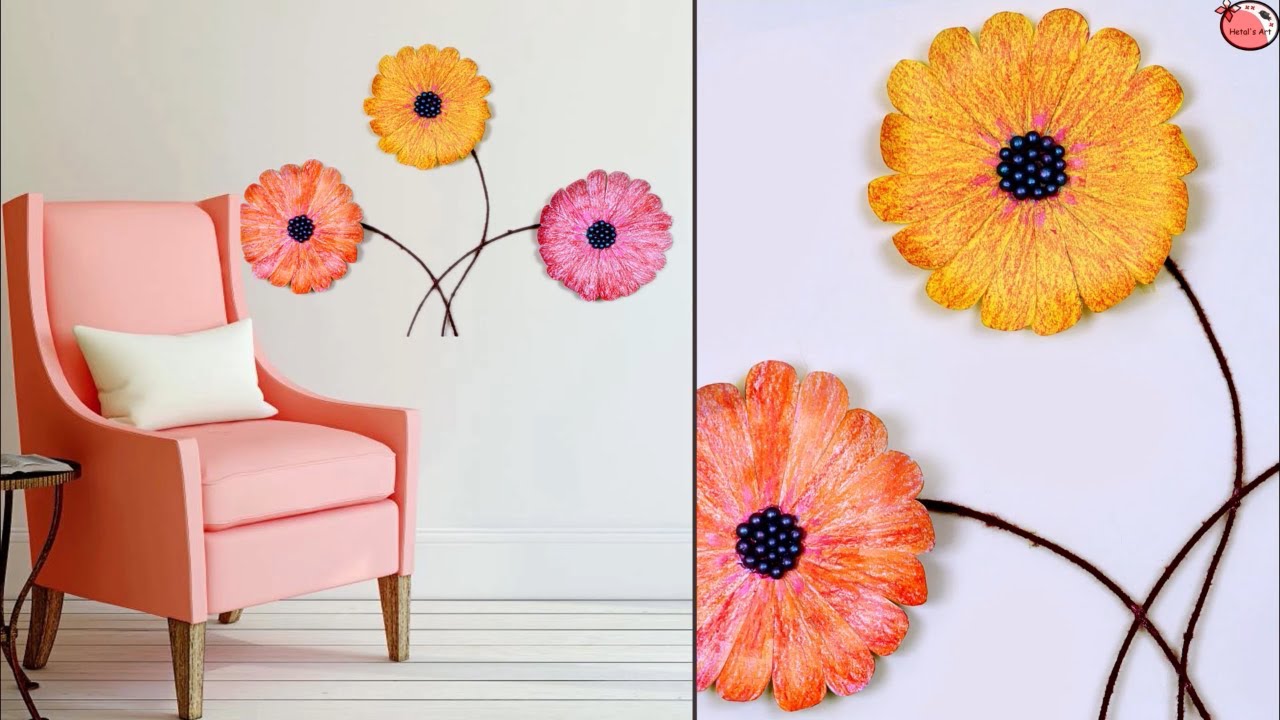 1280x720 wall hanging !! drawing room wall decor idea diy paper craft - Wall Hanging Drawing