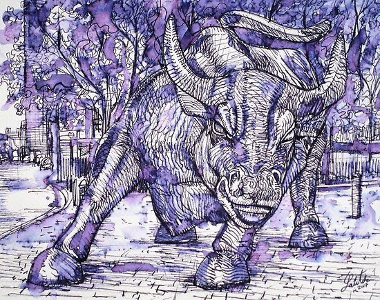 550x435 wall street bull posters - Wall Street Bull Drawing