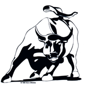 180x180 Charging Bull Drawing Image Group - Wall Street Bull Drawing