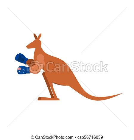 450x470 kangaroo and boxing gloves australia boxer australian wallaby - Wallaby Drawing