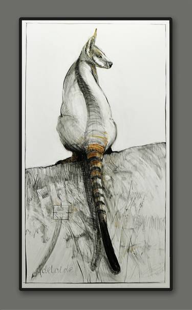 375x604 Yellow Footed Rock Wallaby Drawing - Wallaby Drawing