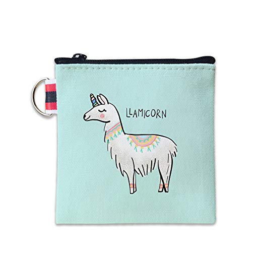 522x522 Cute Unicorn Drawing Llama Canvas Coin Purse Cash Bag Small Zipper - Wallet Drawing