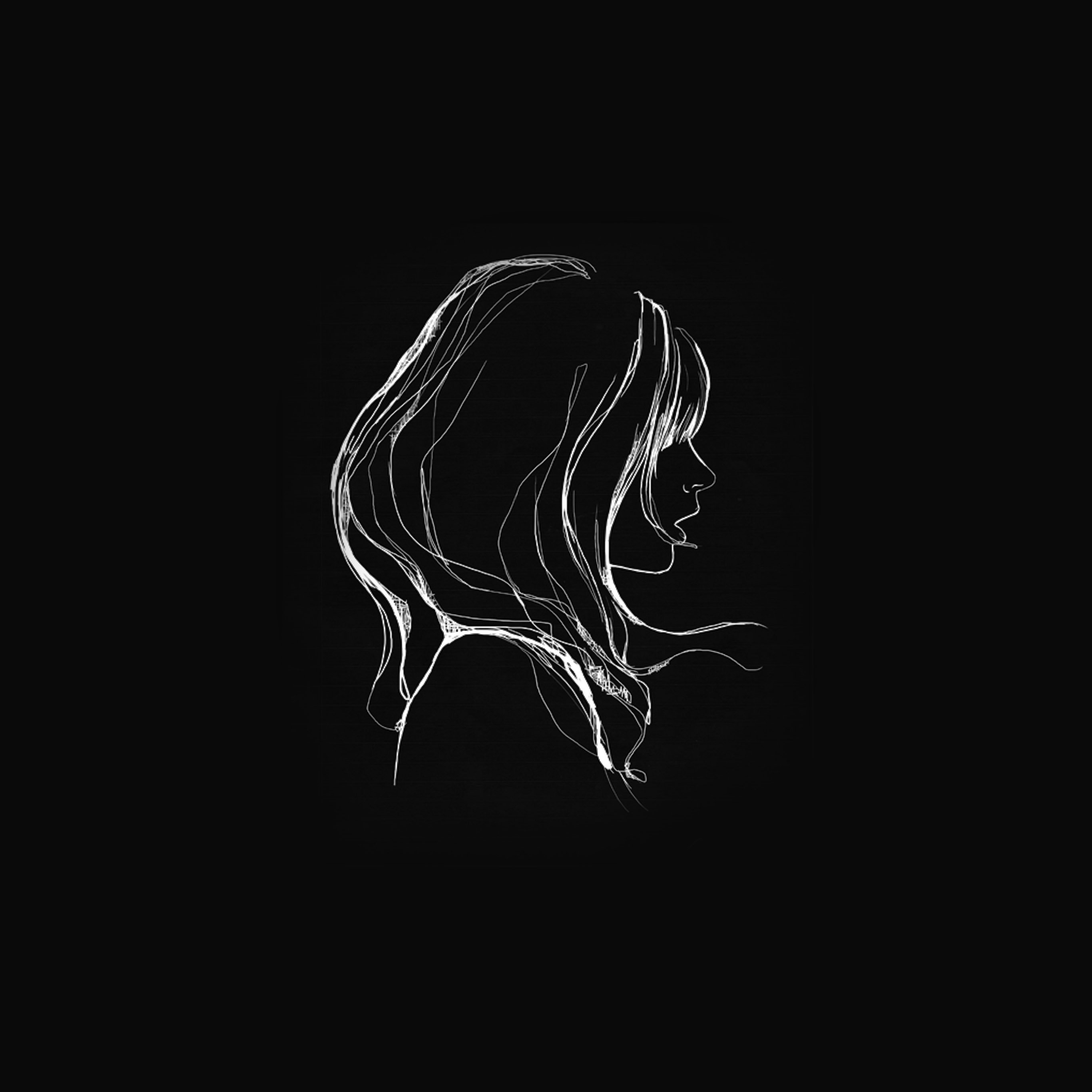 2732x2732 Drawing Simple Minimal Girl Illustration Art Dark Wallpaper - Wallpaper Drawing Art