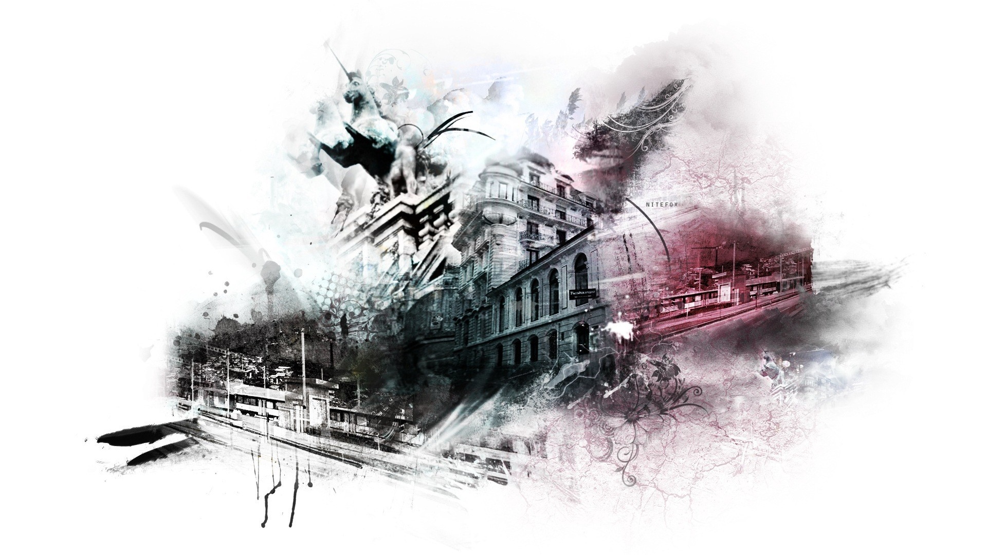 1920x1080 Download Wallpaper City, Fantasy, Photoshop, Drawing - Wallpaper Hd Drawing