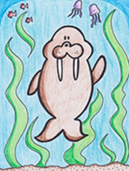 265x350 Walrus Directed Draw - Walrus Drawing