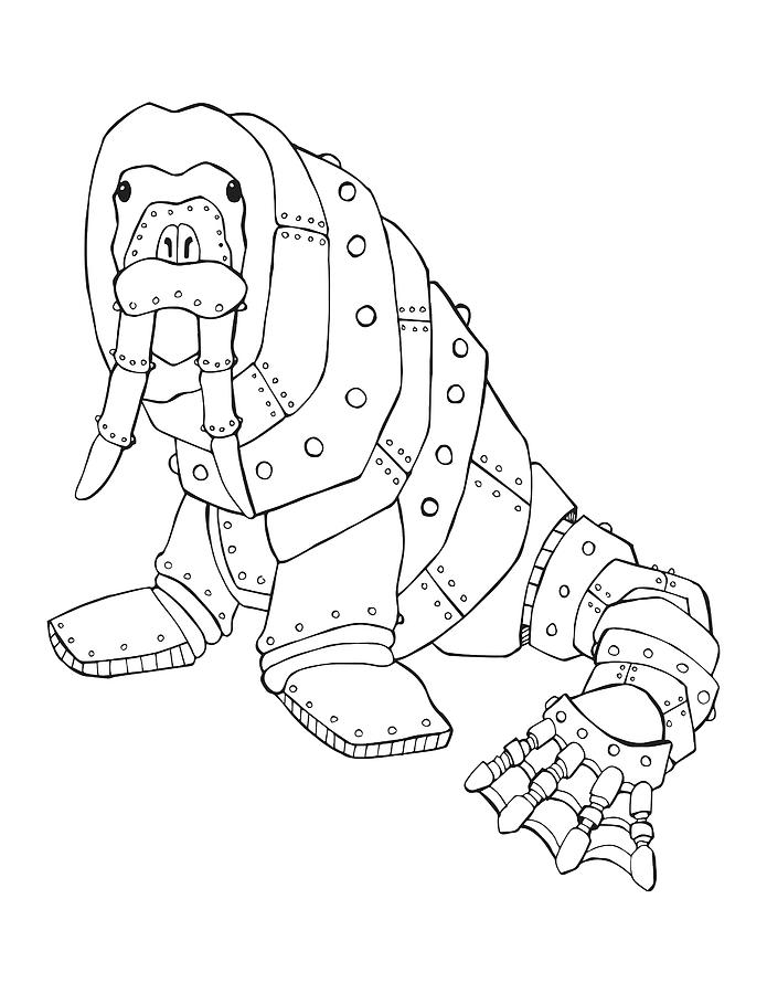 695x900 Walrus Version Drawing - Walrus Drawing