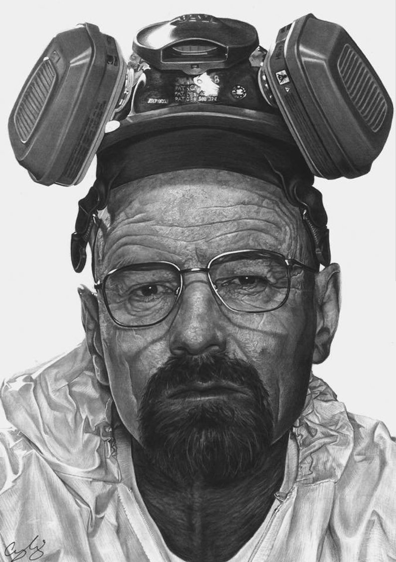 794x1126 breaking bad walter white heisenberg art print drawing etsy - Walter White Drawing