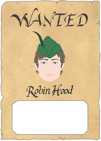 323x450 robin hood wanted poster use as profile information students draw - Wanted Poster Drawing