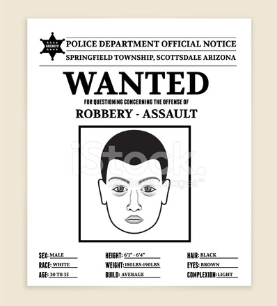 398x440 royalty free vector illustration most wanted poster stock vector - Wanted Poster Drawing
