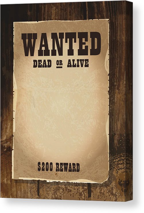 502x740 vector antique 'wanted' poster design template with copy space - Wanted Poster Drawing