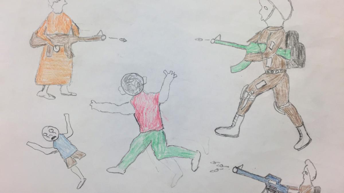 1200x675 The Shocking Pictures No Child Should Draw War Child - War Drawings