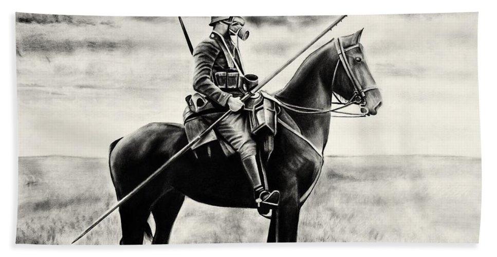 967x500 War Horse Hand Towel For Sale - War Horse Drawing