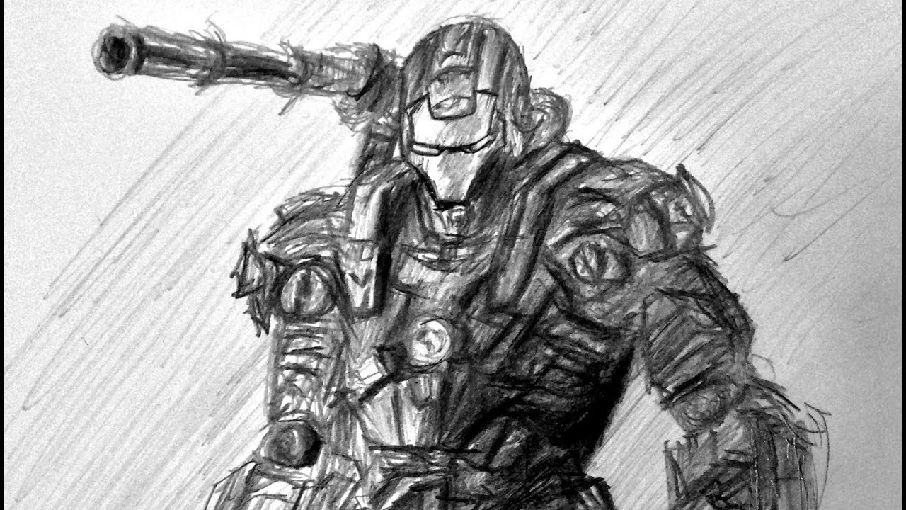 1280x720 How I Draw War Machine, Iron Man! - War Machine Drawing