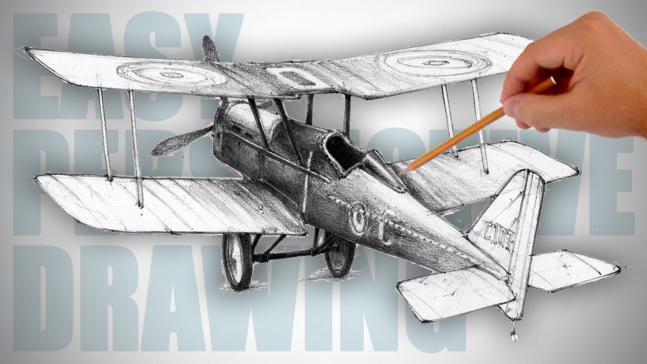 1280x720 How To Draw A Retro Airplane - War Plane Drawing
