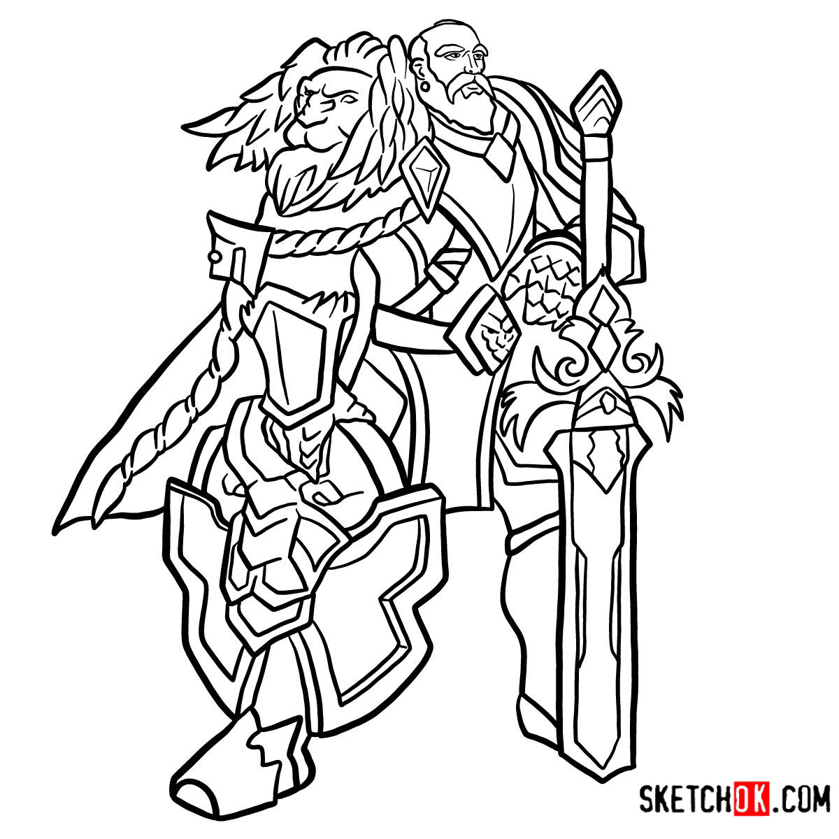 1200x1200 how to draw anduin lothar world of warcraft - Warcraft Drawing
