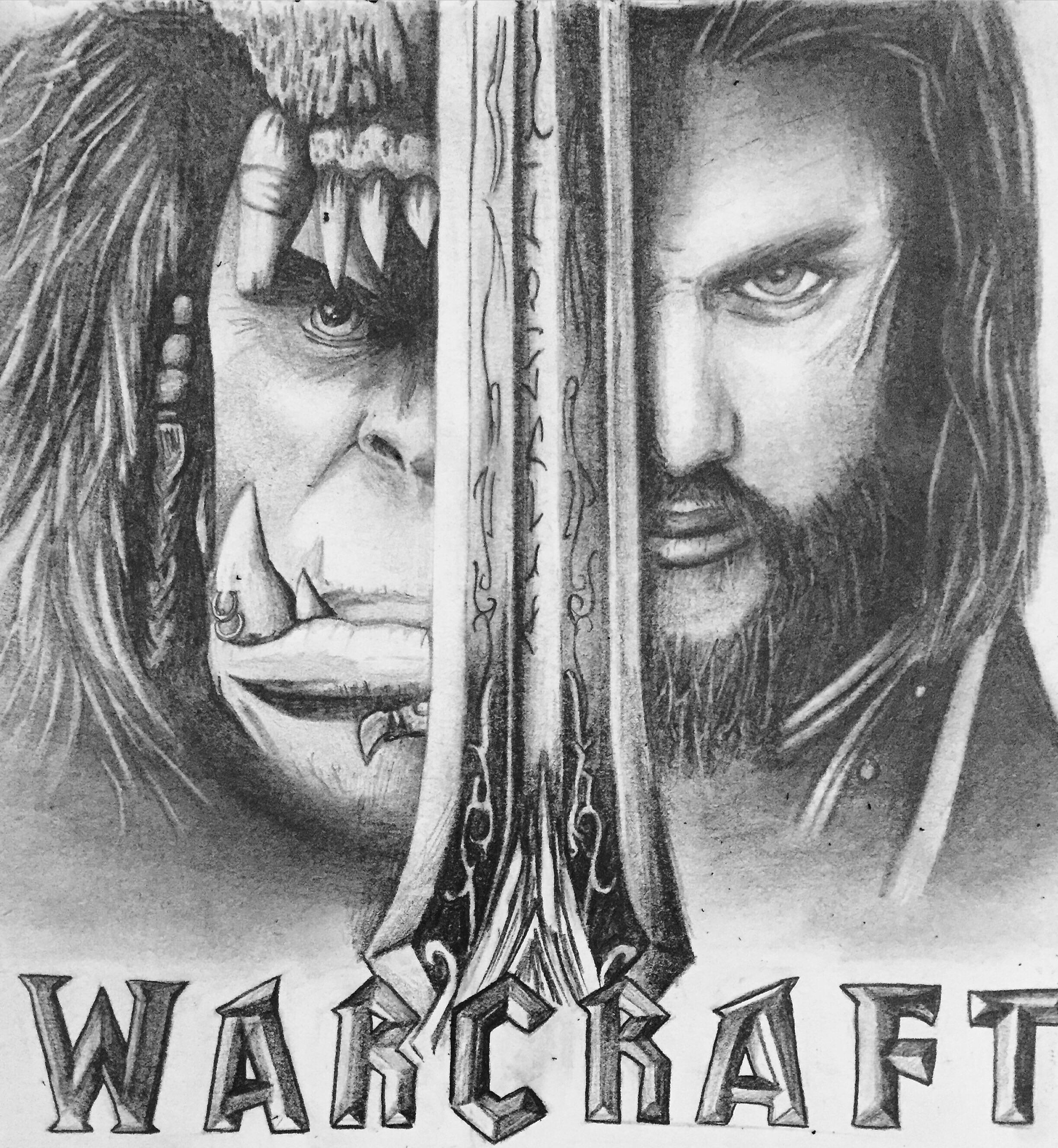 2448x2657 warcraft movie poster drawing blizzard - Warcraft Drawing