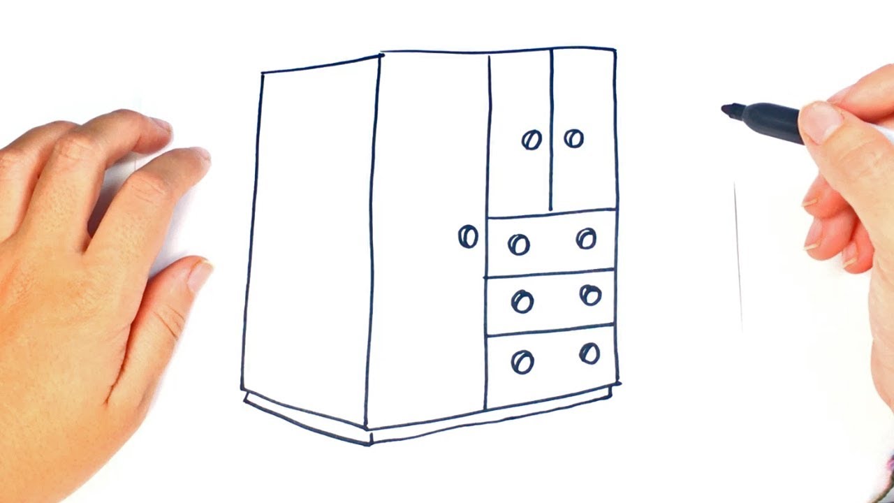 1280x720 how to draw a closet or wardrobe step - Wardrobe With Drawings